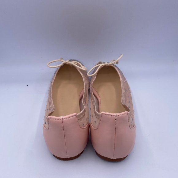 XYD Crystal Studs Ballet Flat Round Toe Rhinestone - Picture 6 of 8